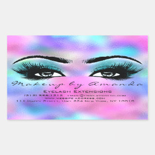 Eyelash Extension Makeup Artist Beauty Holograaf Rechthoekige Sticker
