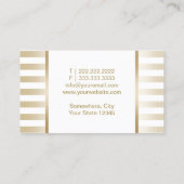 Eyelash Extension Makeup Artist Chic Gold Stripes Visitekaartje (Achterkant)