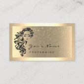 Eyelash Extension Makeup Artist Hair GoldConfetti Visitekaartje (Voorkant)