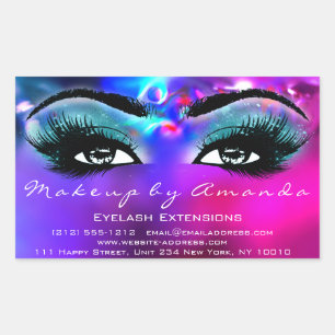 Eyelash Extension Makeup Artist Pink Energy Rechthoekige Sticker
