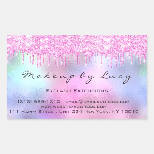 Eyelash Extension Makeup Artist Salon Pink Drives Rechthoekige Sticker (Voorkant)