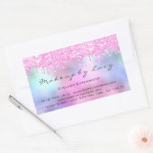 Eyelash Extension Makeup Artist Salon Pink Drives Rechthoekige Sticker (Envelop)