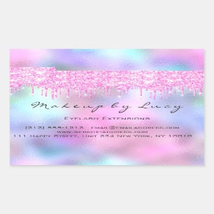 Eyelash Extension Makeup Artist Salon Pink Drives Rechthoekige Sticker