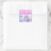 Eyelash Extension Makeup Artist Salon Pink Drives Vierkante Sticker (Tas)