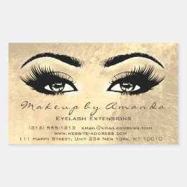 Eyelash Extension Makeup Beauty Browns Gold Glam Rechthoekige Sticker