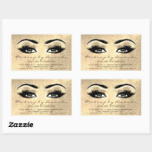 Eyelash Extension Makeup Beauty Browns Golden Foli Rechthoekige Sticker (Vel)