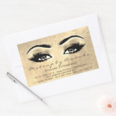 Eyelash Extension Makeup Beauty Browns Golden Foli Rechthoekige Sticker (Envelop)