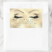 Eyelash Extension Makeup Beauty Salon Adress Gold2 Rechthoekige Sticker (Tas)