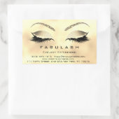 Eyelash Extension Makeup Beauty Salon Gold Glitter Rechthoekige Sticker (Tas)