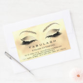 Eyelash Extension Makeup Beauty Salon Gold Glitter Rechthoekige Sticker (Envelop)