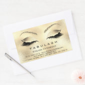Eyelash Extension Makeup Beauty Salon Gold VIP Rechthoekige Sticker (Envelop)