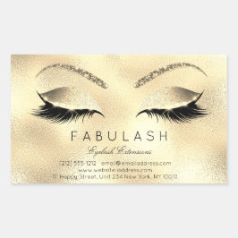 Eyelash Extension Makeup Beauty Salon Lux Glitter Rechthoekige Sticker