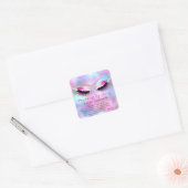 Eyelash Extension Makeup Beauty Salon Pink Fuchsia Vierkante Sticker (Envelop)