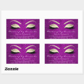Eyelash Extension Makeup Beauty Salon Pink Gold Rechthoekige Sticker (Vel)