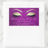 Eyelash Extension Makeup Beauty Salon Pink Gold Rechthoekige Sticker (Tas)