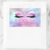 Eyelash Extension Makeup Beauty Salon Pink Ombre Rechthoekige Sticker (Tas)