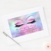 Eyelash Extension Makeup Beauty Salon Pink Ombre Rechthoekige Sticker (Envelop)