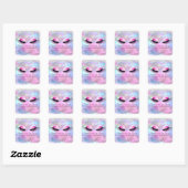 Eyelash Extension Makeup Beauty Salon Pink Ombre Vierkante Sticker (Vel)