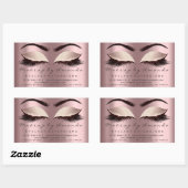 Eyelash Extension Makeup Beauty Salon Roos Rechthoekige Sticker (Vel)