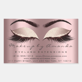Eyelash Extension Makeup Beauty Salon Roos Rechthoekige Sticker