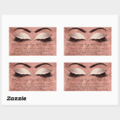 Eyelash Extension Makeup Beauty Salon Roos Rechthoekige Sticker (Vel)