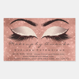 Eyelash Extension Makeup Beauty Salon Roos Rechthoekige Sticker