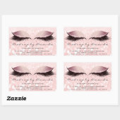 Eyelash Extension Makeup Beauty Salon Roze Blush Rechthoekige Sticker (Vel)