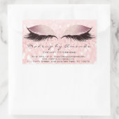Eyelash Extension Makeup Beauty Salon Roze Blush Rechthoekige Sticker (Tas)