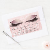 Eyelash Extension Makeup Beauty Salon Roze Blush Rechthoekige Sticker (Envelop)