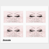 Eyelash Extension Makeup Beauty Salon Roze Glitter Rechthoekige Sticker (Vel)