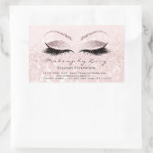 Eyelash Extension Makeup Beauty Salon Roze Glitter Rechthoekige Sticker (Tas)