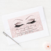 Eyelash Extension Makeup Beauty Salon Roze Glitter Rechthoekige Sticker (Envelop)