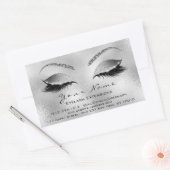 Eyelash Extension Makeup Beauty Salon Silver VIP Rechthoekige Sticker (Envelop)
