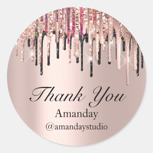 Eyelash Extension Makeup Roos Grey Drives Ronde Sticker (Voorkant)