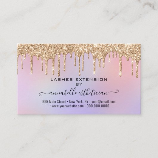 Eyelash Extension Natercare Instruction Glitter B Visitekaartje (Voorkant)