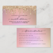 Eyelash Extension Natercare Instruction Glitter B Visitekaartje (Voorkant / Achterkant)