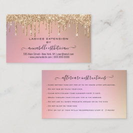 Eyelash Extension Natercare Instruction Glitter B Visitekaartje