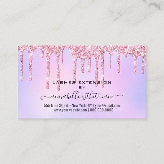 Eyelash Extension Natercare Instruction Glitter B Visitekaartje (Voorkant)