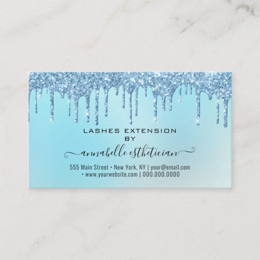 Eyelash Extension Natercare Instruction Glitter B Visitekaartje (Voorkant)