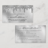 Eyelash Extension Natercare Instruction Glitter Visitekaartje (Voorkant / Achterkant)
