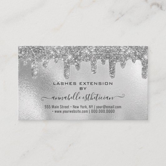 Eyelash Extension Natercare Instruction Glitter Visitekaartje (Voorkant)