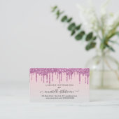 Eyelash Extension Natercare Instruction Glitter Visitekaartje (Staand voorkant)