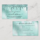 Eyelash Extension Natercare Instruction Glitter Visitekaartje (Voorkant / Achterkant)