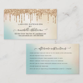 Eyelash Extension Natercare Instruction Glitter Visitekaartje