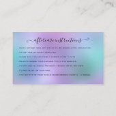 Eyelash Extension Natercare Instruction Glitter Visitekaartje (Achterkant)