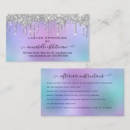 Eyelash Extension Natercare Instruction Glitter Visitekaartje