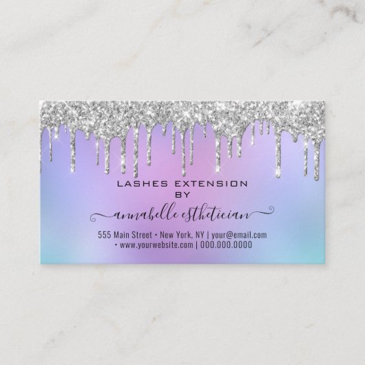 Eyelash Extension Natercare Instruction Glitter Visitekaartje (Voorkant)