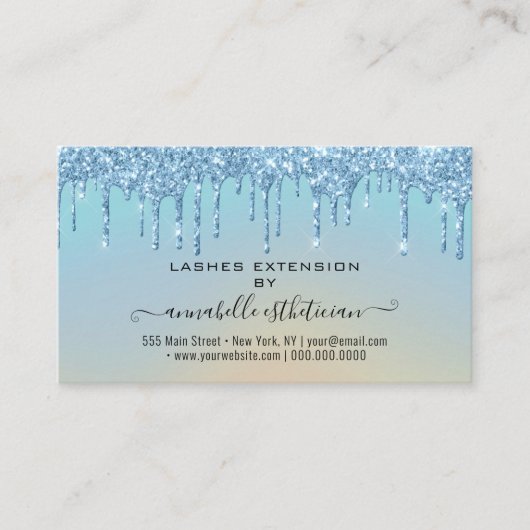 Eyelash Extension Natercare Instruction Glitter Visitekaartje (Voorkant)