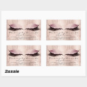 Eyelash Extension Pink Makeup Artist Beauty Damask Rechthoekige Sticker (Vel)