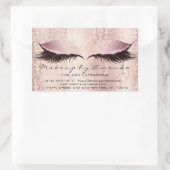 Eyelash Extension Pink Makeup Artist Beauty Damask Rechthoekige Sticker (Tas)